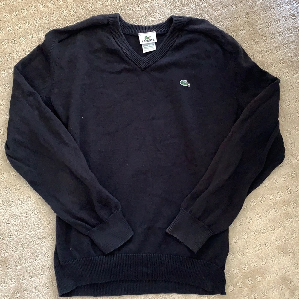 Men’s V neck Lacoste knit sweater size 5
